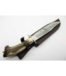 CUCHILLO ARTESANO "GRABADO CIERVO" JJ.MARTINEZ 202C