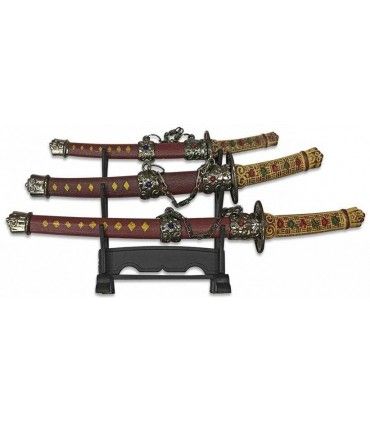 SET DE MINI KATANAS SAMURAI TOLE 10 IMPERIAL 32483