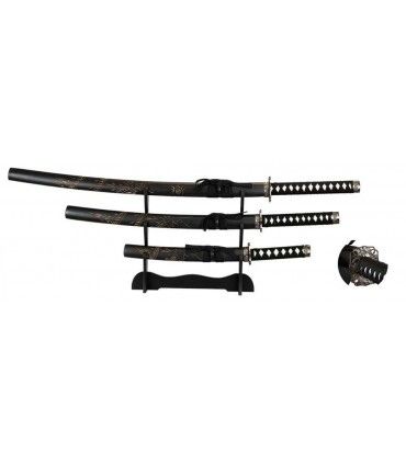 SET DE KATANAS SAMURAIS TOLE 10 IMPERIAL 32579