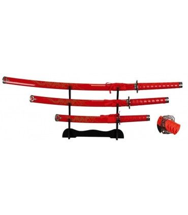 SET DE KATANAS SAMURAIS TOLE 10 IMPERIAL 32583
