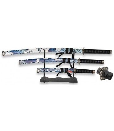 SET DE KATANAS SAMURAIS TOLE 10 IMPERIAL 32585