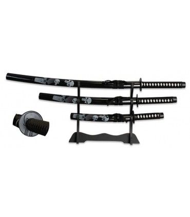 SET DE KATANAS SAMURAIS TOLE 10 IMPERIAL 32584