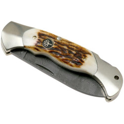 Navaja de LUJO "BÖKER SCOUT HIRSCHHORN DAMAST"