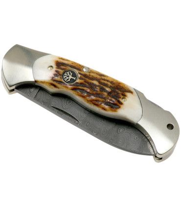 Navaja de LUJO "BÖKER SCOUT HIRSCHHORN DAMAST"