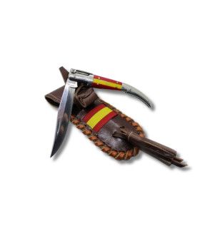 SET DE NAVAJA ARTESANA ÁRABE CENTENARIO "ESPAÑA" JJ.MARTINEZ CON FUNDA
