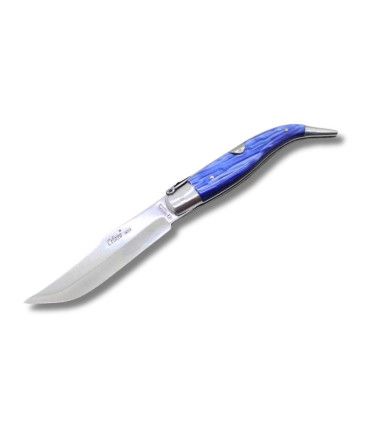 NAVAJA ARTESANA ALBACETEÑA ACRÍLICO AZUL CON VIROLA CELAYA 1120-PAZ INOX