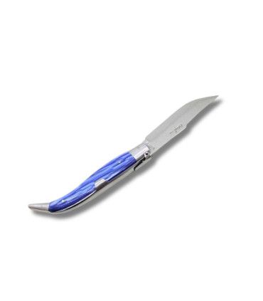 NAVAJA ARTESANA ALBACETEÑA ACRÍLICO AZUL CON VIROLA CELAYA 1120-PAZ INOX
