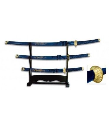 SET DE KATANAS SAMURAIS TOLE 10 IMPERIAL 31515-AZ