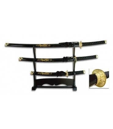 SET DE KATANAS SAMURAIS TOLE 10 IMPERIAL 31515-NE