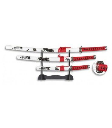 SET DE KATANAS SAMURAIS TOLE 10 IMPERIAL 32138